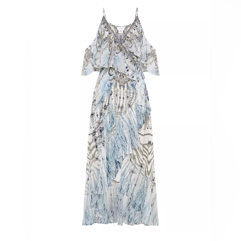 Camilla silk Ruffle Overlayer Wrap Dress
Moon And Back XS